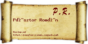 Pásztor Román névjegykártya